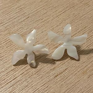 White floral earrings. Never been worn